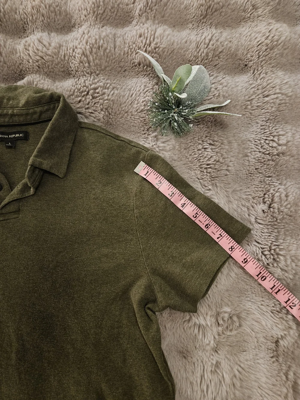 Banana Republic Men’s Polo Shirt Large Olive Green 100% Cotton Short Sleeve